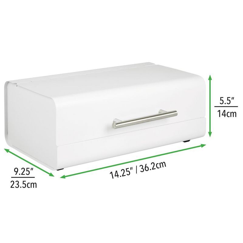 mDesign Metal Kitchen Countertop Bread Box, Home Storage Bin, 4 of 7