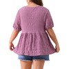 Agnes Orinda Women's Plus Size Crew Neck Short Sleeve Summer Casual Flowy Babydoll Blouses - 4 of 4