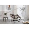Gulches Oversized Outdoor Rattan Rocking Chair  White Egg Chair with Thick Velvet Cushions for Porch Patio - 3 of 4