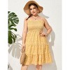 Clearlove Plus Size Summer Dresses Women’s Sleeveless Square Neck Smocked Flowy Ruffle A Line Maxi Dress - 4 of 4
