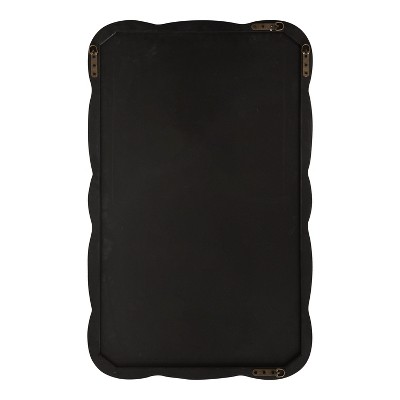 Gold Scalloped Rectangular Wood Wall Mirror, 24x38