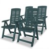 vidaXL Garden Chair Set of 4 Green Plastic Standard Foldable - 2 of 4