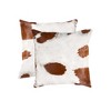 HomeRoots Set of Two 18" Brown And White Cowhide Throw Pillows - 4 of 4