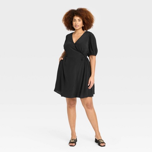 Black wrap 2025 dress target