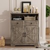 Storage Cabinet with Charging Station, Small Coffee Bar, Microwave Stand Buffet Sideboard Rack - 3 of 4