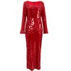 QUIZ Women's Sequin Tie Front Maxi Dress - 4 of 4