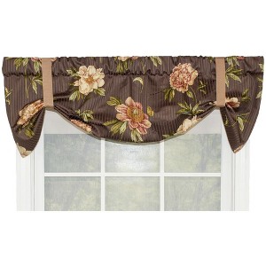 Blossom Style Suspender 3" Rod Pocket Valance 50" x 16" Brown by RLF Home - 1 of 4