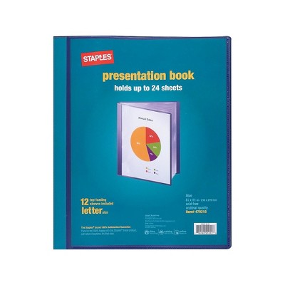 Staples Presentation Binder 12 Sleeve Capacity Blue (21619) 479218