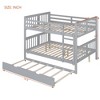 ModernLuxe Full over Full Bunk Bed with Twin Trundle & Ladder, Convertible to 2 Individual Beds, Espresso/Gray - 4 of 4