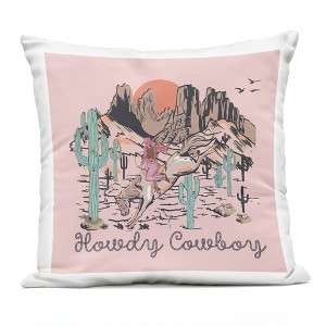 Stupell Industries Howdy Cowboy Pink Canyon Outdoor Decorative Throw Pillow, 18 x 18 - 1 of 3