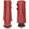 BLISSFUL STEP Women's Pointed Toe Mid Calf Fold Over Buckle Stiletto Heel Boots - 2 of 4