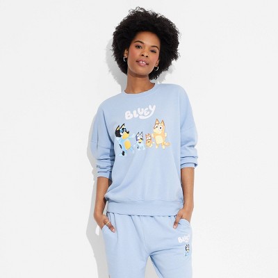 Image of Women's Bluey Graphic Sweatshirt - Blue XL