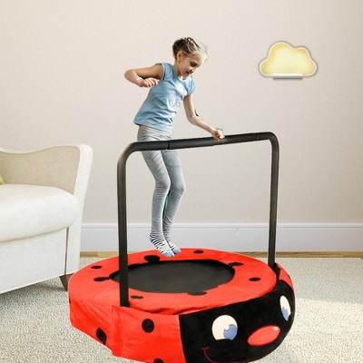 HFYee Trampoline Indoor 36.2" Assembled Children's Trampoline for Kids or Adults with Outdoor and Indoor Dual-use Ladybug, Foldable Iron Tube, Red