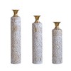 Zeus & Ruta White Glazed Metal Floor Vases Set of 3 - 24"/28.7"/33.5"H, Gorgeous Large Decorative Vases for Home - 2 of 4
