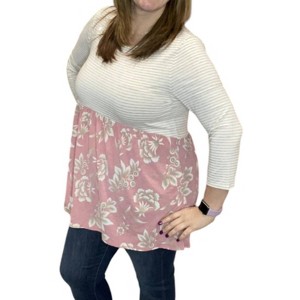 Women's Stripes Go Babydoll Top - honeyme - 1 of 2