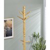 Vynxaria 71.5" Tall Wooden Swivel Coat Rack with 9 Pegs and Natural Finish - 2 of 4