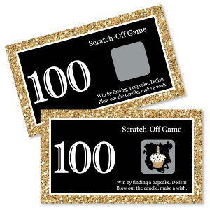 Big Dot of Happiness Adult 100th Birthday - Gold - Birthday Party Game Scratch Off Cards - 22 Count - 1 of 4