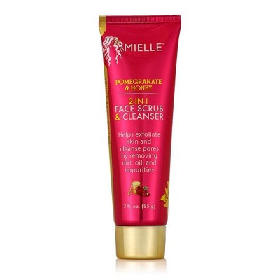 Mielle Organics 2 in 1 Our Pomegranate Honey Face Scrub and Cleanser - 3oz