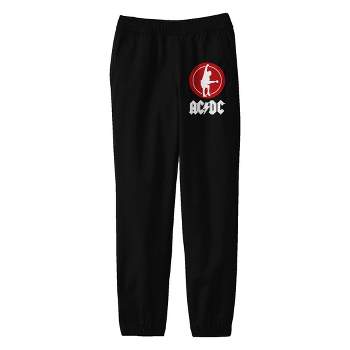 ACDC Angus Young Silhouette with Logo Youth Black Graphic Sweats