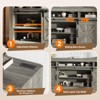 66" long Farmhouse TV Stand, large Entertainment Center with Semi-Open Top Storage, Adjustable Shelf & Sliding Doors, Media TV Table for Living Room - 4 of 4