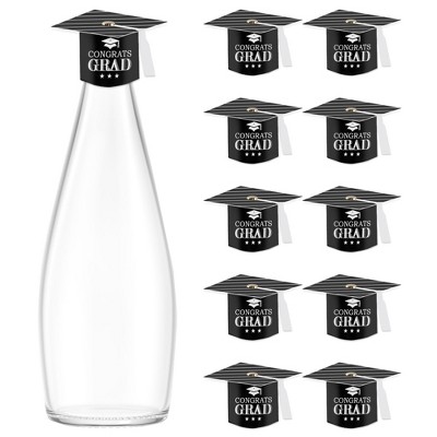 Big Dot of Happiness Graduation Cheers - DIY Grad Cap Graduation Party  Bottle Topper Decorations - Set of 20