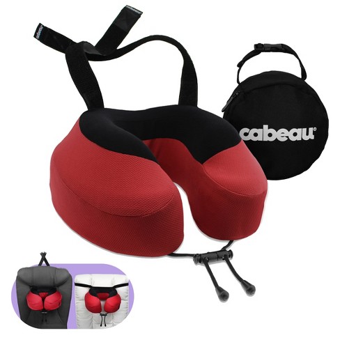 Cabeau Evolution S3 Memory Foam Travel Neck Pillow With Seat Strap One Size Cardinal Red Target