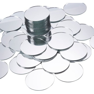 Juvale 60 Pack Mini Craft Mirrors, 2 inches Circle Round Glass Mosaic Tile Pieces, Small Crafts Mirror for Home Wall Decoration Crafts DIY Projects