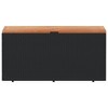 vidaXL Patio Storage Box Black 43.3"x19.7"x21.3" Poly Rattan Acacia Wood - 4 of 4