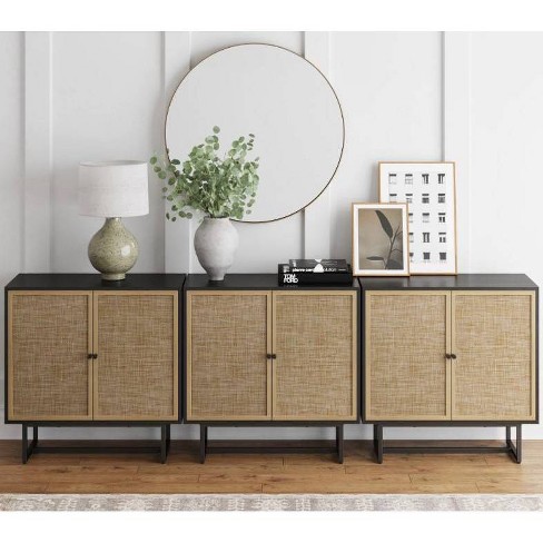 Nathan James Set of 3 Kova Rattan Console Table with Doors - image 1 of 4