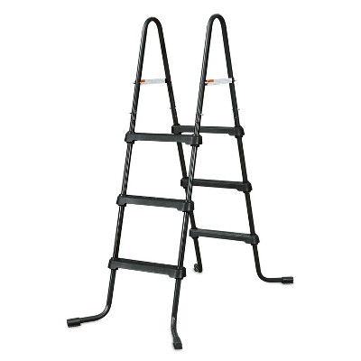 Summer Waves P5436000K 36 Inch SureStep 3 Step Lightweight Heavy Duty Steel Outdoor Above Ground Swimming Pool Ladder, Black