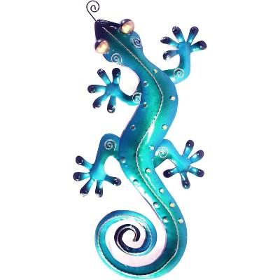 D-Art Collection Iron Blue Gecko Wall Décor Medium