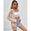 Coolmee Women's Crochet Lightweight Cardigan Cover Up Open Front Long Sleeve Summer Cardigans - 3 of 4