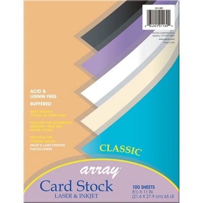 Pacon Card Stock, Assorted Classic Colors, 8.5 x 11, 100 Sheets