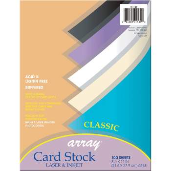 Bright Card Stock, 5 Assorted Colors, 8-1/2 x 11, 100 Sheets Per Pack, 2