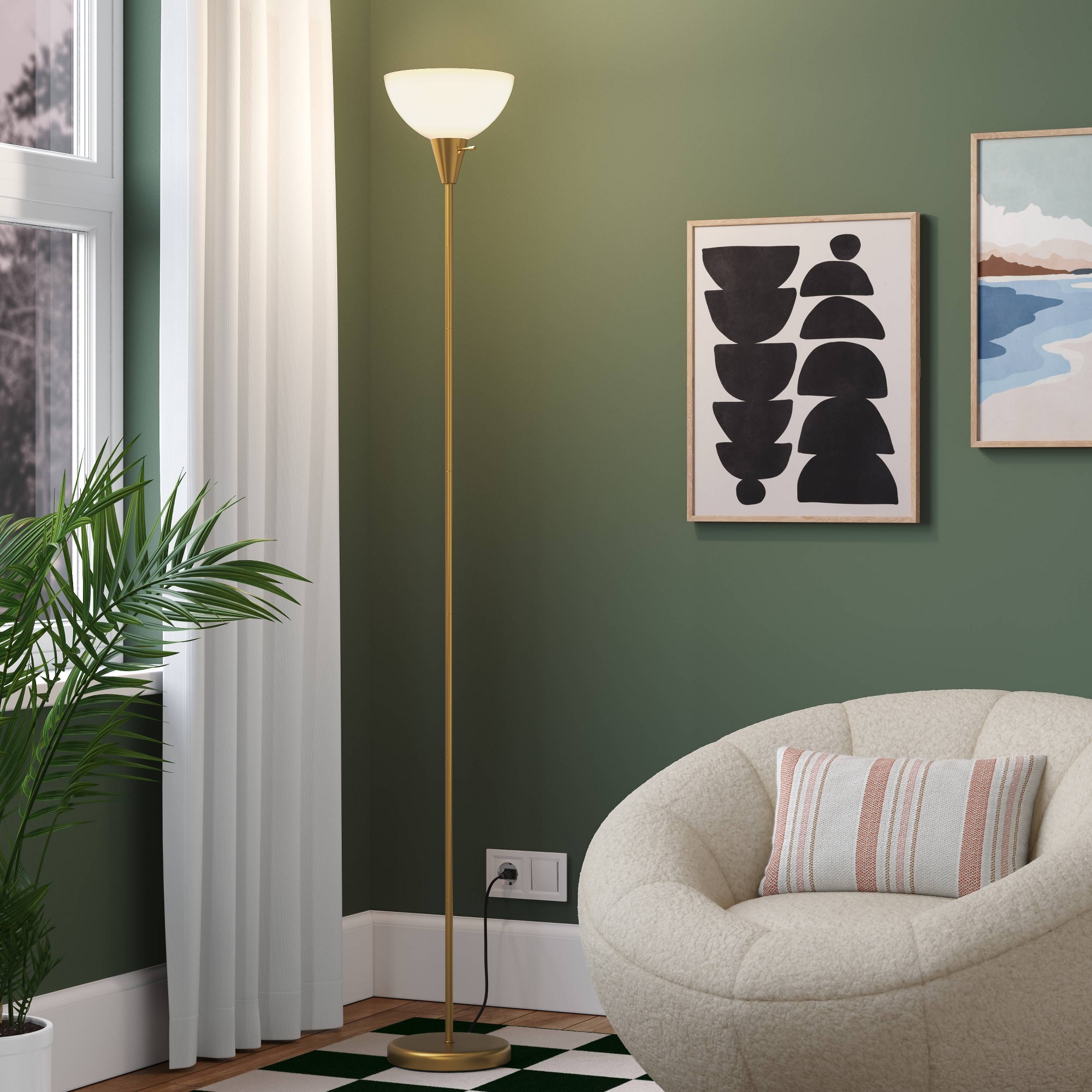 Torchiere Floor Lamp Gold - Room Essentials