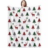 Christmas Tree Deer Flannel Throw Blanket Soft Plush for Couch Sofa Bed Christmas Home Decor Christmas Gift. - 4 of 4