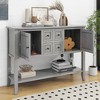 NicBex 4 Drawers Console Table with 2 Cabinets and Bottom Shelf,Entryway Table with Storage Space,Modern Couch Table for Living Room,Antique Gray - 2 of 4