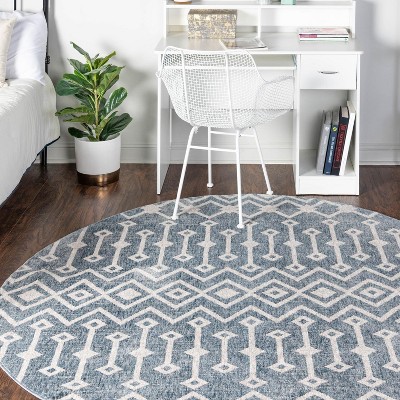 Unique Loom 7' 10 X 7' 10 Eco Plaid Indoor Outdoor Washable Navy Blue Area  Rug : Target