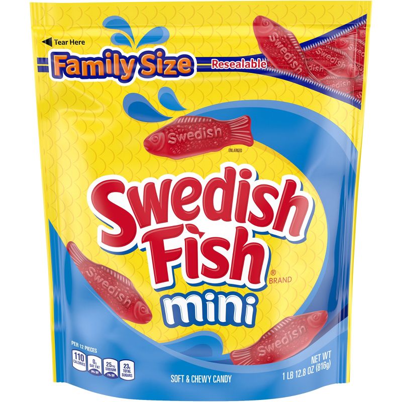 Swedish Fish Mini Soft &#38; Chewy Candy Family Size Bag - 28.8oz, 1 of 17