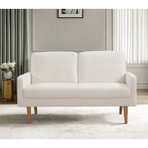 56" Velvet European Style 2-Seater Loveseat Sofa for Living Room, Apartment or Office with Sleek Design, Modern Vintage Flair - 1 of 4