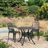 vidaXL Bistro Set Cast Aluminum Balcony Furniture Multi Colors 3/5 Piece - Black 2 Items - 2 of 4
