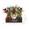 Nearly Natural 12-in Holiday Winter Pine and Berries Three Piece Mason Jar Noel Table Christmas Artificial Arrangement Décor - 2 of 3