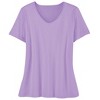 Collections Etc Soft Knit V-Neck Short-Sleeve Basic Cotton and Polyester Tee - 2 of 4