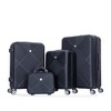 Vynxaria 4-Piece Black ABS Lightweight Luggage Set 14" Makeup Box 20/24/28" Suitcases with Aircraft Wheels - 4 of 4