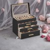 Modern Jewelry Box with Glass Lid, 4-Layer Jewelry Organizer, 3 Drawers, for Sunglasses, Big Jewelry, Jewelry Storage - 3 of 4
