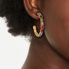 Acrylic Stone Embellished Hoop Earrings - Universal Thread™ Red/Green/Pink/Blue - 2 of 3