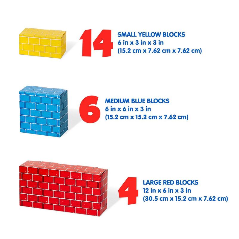 Melissa &#38; Doug Extra-Thick Cardboard Building Blocks - 24 Blocks in 3 Sizes, 5 of 11