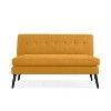 Handy Living Kenneth Mid-Century Modern Armless Loveseat Linen Mustard Yellow: Polyester Upholstery, 600 lbs Capacity - 3 of 4
