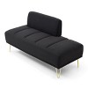 56" Width End of Bed Bench,Velvet Fabric Upholstered 2 Seater Sofa Couch Entryway Ottoman Bench,Fuzzy Sofa Stool Footrest,Window Bench-Cuddlewood - 2 of 4