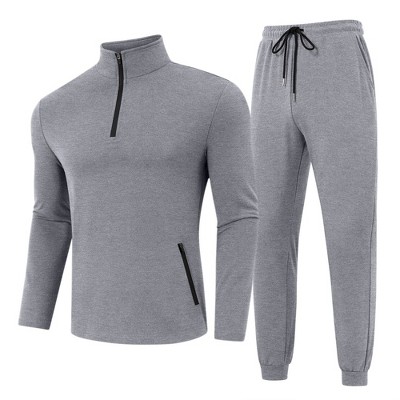 WhizMax Men's Half-Zip Golf Sportswear 21-Piece Hooded Tracksuit for Casual Running Sports Set